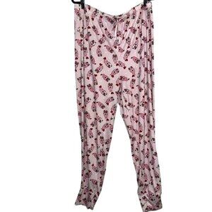 Fabulous Just Like You XL Pink Pajama Pants With Heart & Dog Print